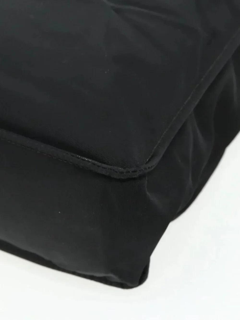 CHANEL Hand Bag Nylon Black Silver CC Auth 175119